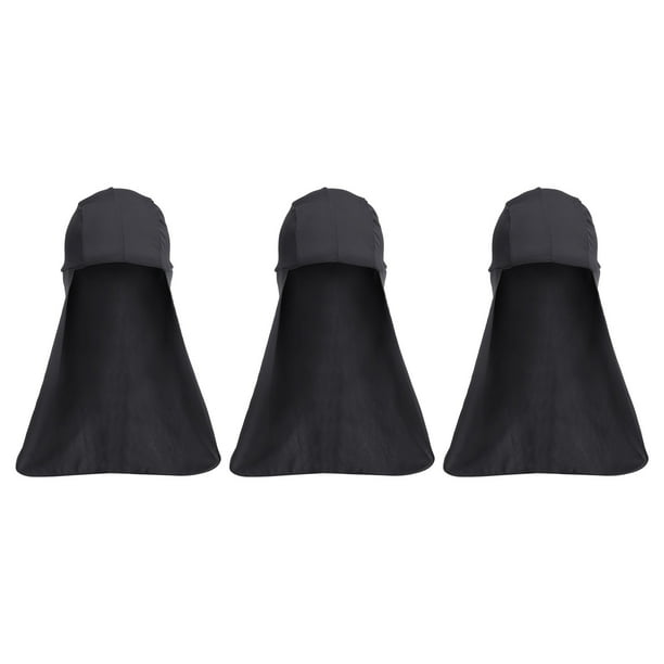 Sombrero de sombra Uxcell, protección para el cuello, 3 paquetes de gorros de calavera refrescantes para pesca, negro