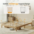 thumbnail image 4 of EOP Queen Size Bed Frame, Solid Wood Bed Frame with Under Bed Storage, Platform Bed Frame with Wooden Slats, No Box Spring Required, Pine, 4 of 7