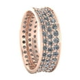 thumbnail image 3 of 3.0Ct Round Cut Natural Diamond Concave 3Row Anniversary Wedding Eternity Band Ring Solid 18k Gold IJ SI2, 3 of 3