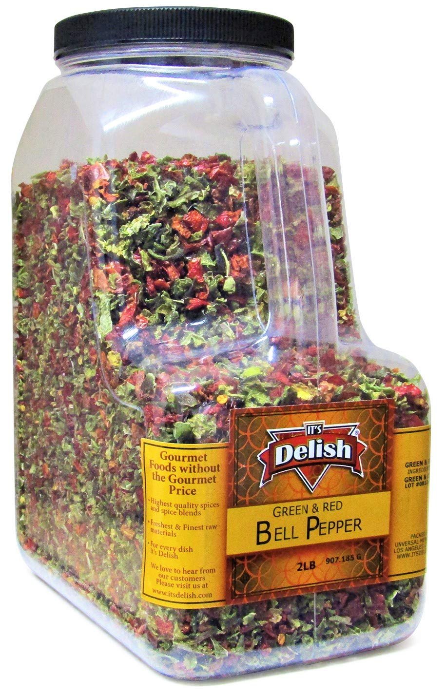 Dehydrated Dried Red and Green Bell Peppers Mix by It's Delish 32 Oz