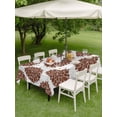 thumbnail image 3 of Outdoor Tablecloth with Umbrella Hole and Zipper, Brown Dahlia Rectangle Table Cloth 60x84 Inch Waterproof Tablecloth, Vintage Abstract Grey Flowers Floral Picnic Table Cover for Patio Camping, 3 of 7