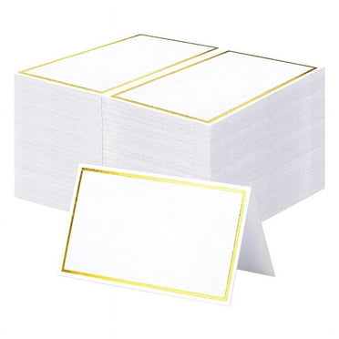 Place Card Holders Comprar 100 Pack Place Cards For Table Setting, Blank Table Name Cards For Wedding, Gold Foil Reserved Seating Signs