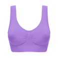 thumbnail image 2 of Gymayou Women’s Low Impact Sports Bra Seamless Comfort Workout Bra Wire Free V-Neck Vest Style Sleep Bra Purple 6XL, 2 of 7