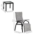thumbnail image 3 of Outsunny Ensemble de 3 Chaises Longues avec Dossier Réglable à 7 Niveaux, Repose-Pieds Réglable à 5 Niveaux, Chaise Longue de Patio avec Table d'Appoint en Verre, Gris, 3 of 9