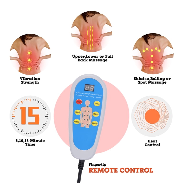 Vibrating Back Massager for Chair Massage Cushion, 7 Massage Nodes to  Relieve Stress for Back and Shoulder, Back Massager for Home Office -  Walmart.com