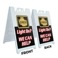 thumbnail image 2 of A-frame Sidewalk Check Engine Light 24" x 36" Double Sided A-Frame Sidewalk Sign, Includes 2 Plastic Inserts | Foldable Portable White Signicade Sandwich Board Signs, 2 of 5