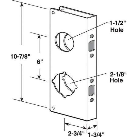 - Prime-Line Lock and Door Reinforcer Entry 2-1/8 in. 3-7/8 in. x 9 in. Antique Brass Solid Brass Use