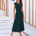 thumbnail image 2 of RFQWOVSR Women's Casual Knit Short Sleeve Crop Top High Waist Midi Skirt 2 Piece Set Elegant Summer Dress Outfit S, 2 of 5
