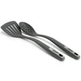 thumbnail image 2 of Oster Ridgecrest 2 Piece Silicone Kitchen Tool Slotted Spoon and Turner Set in Gray, 2 of 5