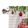 thumbnail image 5 of I Will Go Home For Christmas Kitchen Curtains and Valances Set, Tree Truck Ball Wood Grain Rod Pocket Window Valance 18 Inch Window Curtain Panels for Living Room Bedroom Laundry, 27.5x24in, 3 Pieces, 5 of 7