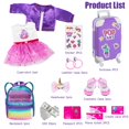 thumbnail image 2 of Set de juego de ropa y accesorios para muñecas de 18 pulgadas con maleta eBuddy, 2 of 6