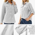 thumbnail image 3 of Women'S Long Sleeve Sun Protection Shirts Fishing Hiking Light Gray S, 3 of 7