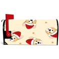 thumbnail image 2 of Coolnut Magnetic Mailbox Cover, Corgi Santa Claus on Beige Ivory Background Post Mail Box Cover Mail Wraps Cover, Oversize 25.4" L x 20.78" W, 2 of 5