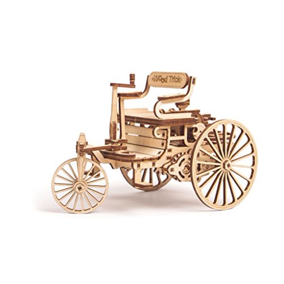 World's First Car Model, First Automobile Model Kit - Motorcar Vehicle - 3D Wooden Puzzle, Assembly Toys, ECO Wooden Toys, Best DIY Toy - STEM Toys for Boys and Girls