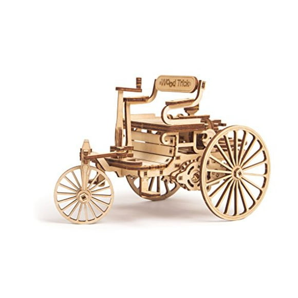 World's First Car Model, First Automobile Model Kit - Motorcar Vehicle - 3D Wooden Puzzle, Assembly Toys, ECO Wooden Toys, Best DIY Toy - STEM Toys for Boys and Girls
