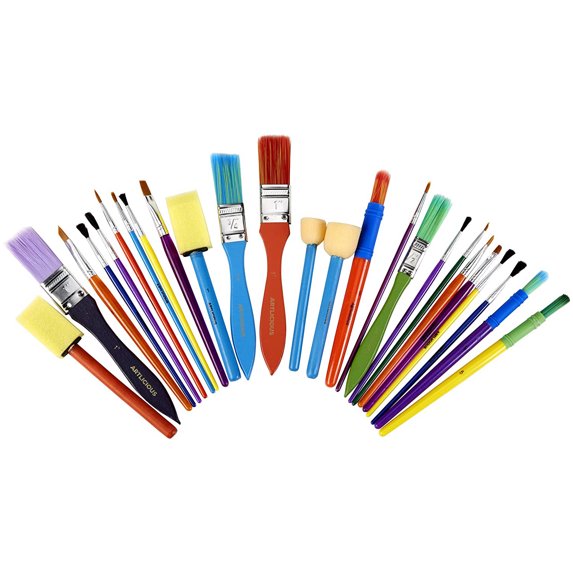 All Purpose Kids' Paint Brush Set (25 Brushes)