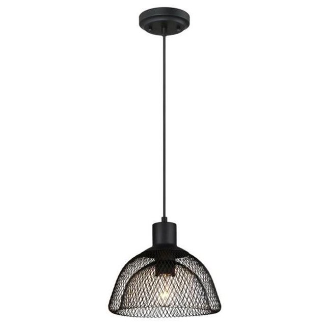 Westinghouse Lighting 6345100 One-Light Pendant Matte with Cage Shade, Black