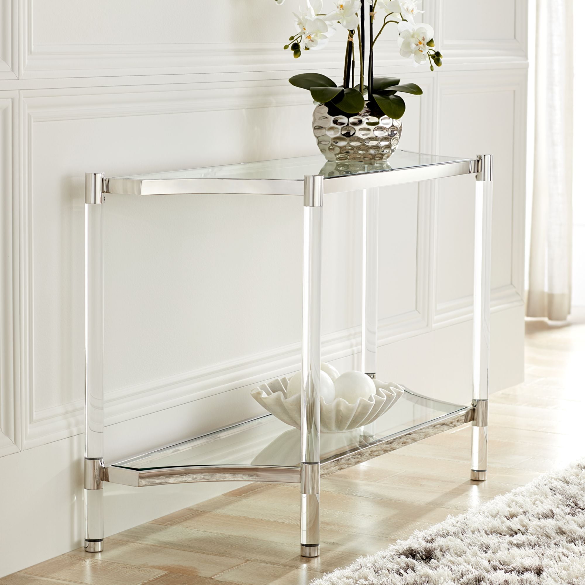 small clear console table