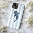 thumbnail image 5 of Whale Shark Ocean Stripes Phone Case, Artistic Marine Life Design iPhone Cover for iPhone 17 16 15 14 13 12 11 Pro Plus Max Mini, 5 of 6