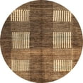 thumbnail image 1 of Ahgly Company Indoor Round Abstract Red Brown Abstract Area Rugs, 4' Round, 1 of 6