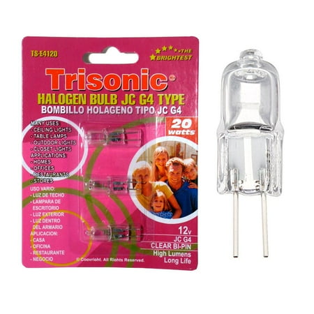 20w Halogen Lamp - 24 Halogen JC Light Bulb G4 12V Type Base 20 Watt Lamp 20W Clear Bi Pin Lumens !