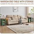 thumbnail image 5 of Joaxswe Narrow Nightstand Set of 2 for Bedroom, Wood End Table with Drawer and Glass Door for Living Room, Green, 5 of 8