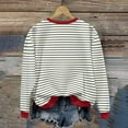 thumbnail image 2 of Makaor Womens Sweatshirts Christmas Plus Size Crew Neck Tops Striped Long Sleeve Pullover Tees Fleece Cute Vacation Clothes, 2 of 7