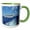 Green/White, variant on 3drose, Image of View of Cruise Ship from Tender Grand Cayman, 11oz Two-tone Red Mug
