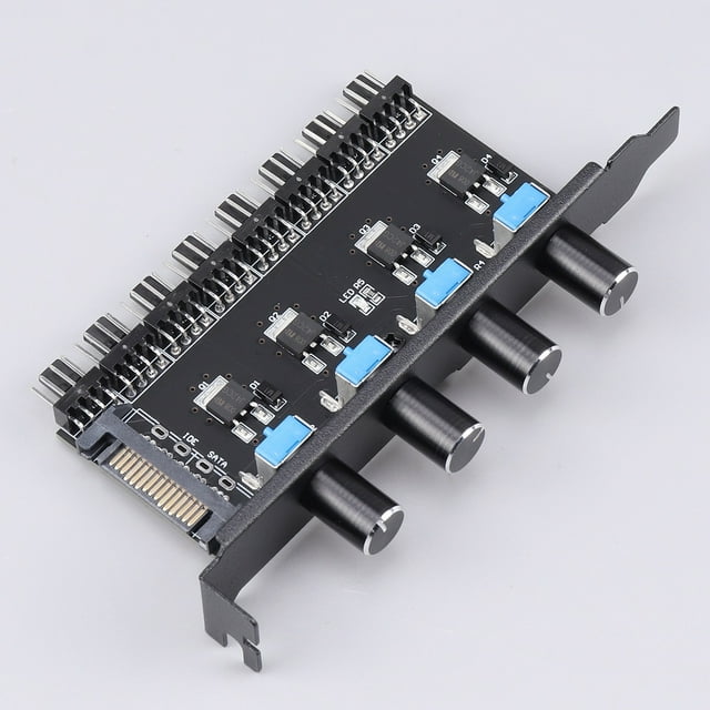 Computer Case Fan Speed Controller IDE/SATA 1 To 8 Way Hub 3Pin/4-Pin Stepless Variable Speed Radiator Controller For PC SATA 4 Control 8 Other