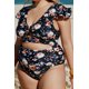 thumbnail image 4 of ABPHQTO Bikini de cintura alta con estampado floral y mangas acampanadas de talla grande azul para mujer, 4 of 5