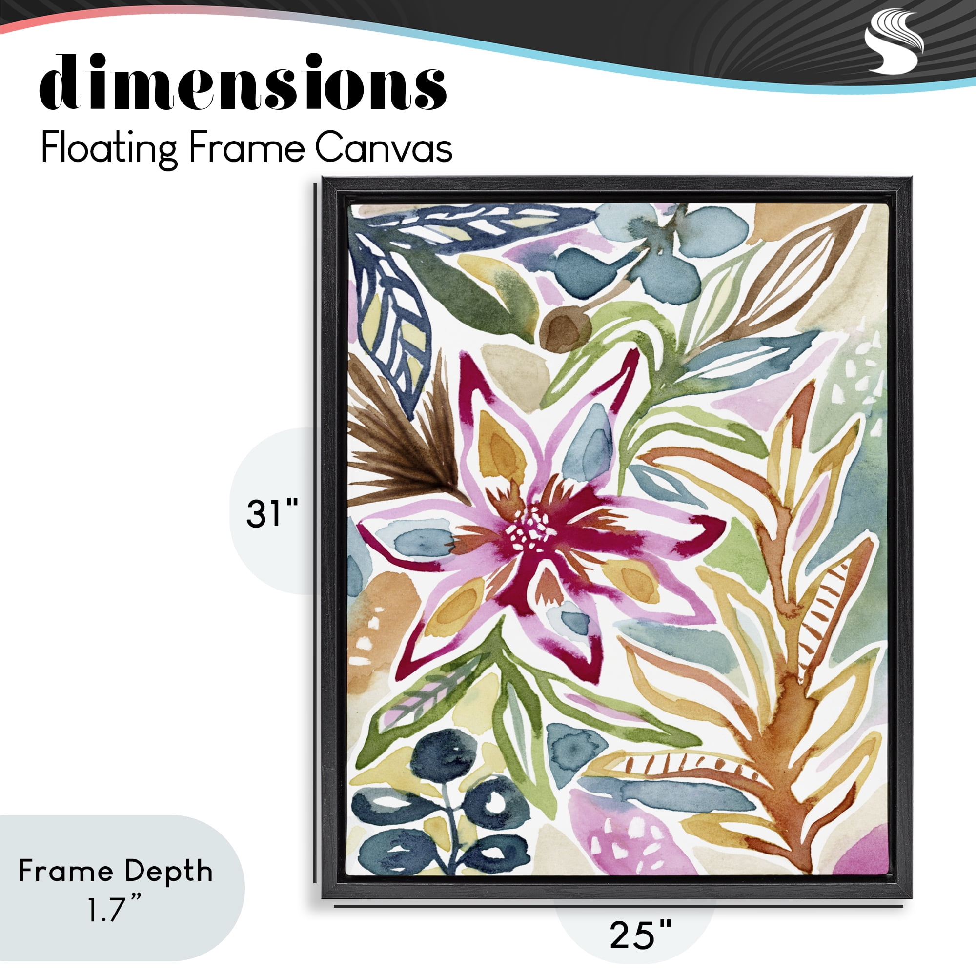 Stupell Industries Vibrant Garden Impressions Black Framed Floater Canvas Wall Art, design by Lisa Nohren