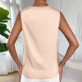 thumbnail image 4 of Women's Cowl Neck Camisole, Satin Tank Tops, Dressy Casual Sleeveless Blouse Shirts Camisoles for Women for Under Clothes Beige M, 4 of 7