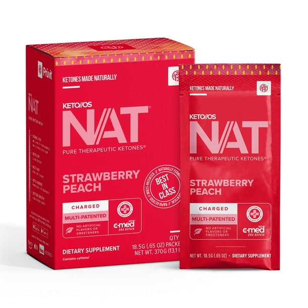 PRÜVIT Keto//OS NAT® Strawberry Peach Keto Supplements Charged