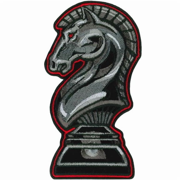 Hot Leathers  3 x 5 in. Black Knight Chess Patch - Multi Color