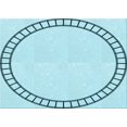 thumbnail image 1 of Ahgly Company Tapis d'Intérieur Lavables en Machine, Rectangle Bleu Électrique de Transition, 2' x 4', 1 of 7