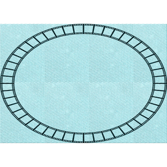 Ahgly Company Machine Washable Indoor Rectangle Transitional Electric Blue Area Rugs, 2' x 3'