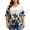 Black, variant on Plus Size Floral Printed Shirts For Women V-Neck Short Sleeve Tee Tops Summer Casual Loose Daily Vacation T-Shirt