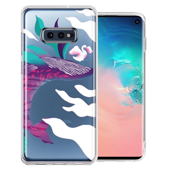 MUNDAZE For Samsung Galaxy S10e Mystic Floral Whale Design Double Layer Phone Case Cover