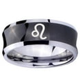 thumbnail image 2 of Tungsten Leo Zodiac 8mm Brushed Black Polished Concave Men Ring, 2 of 2