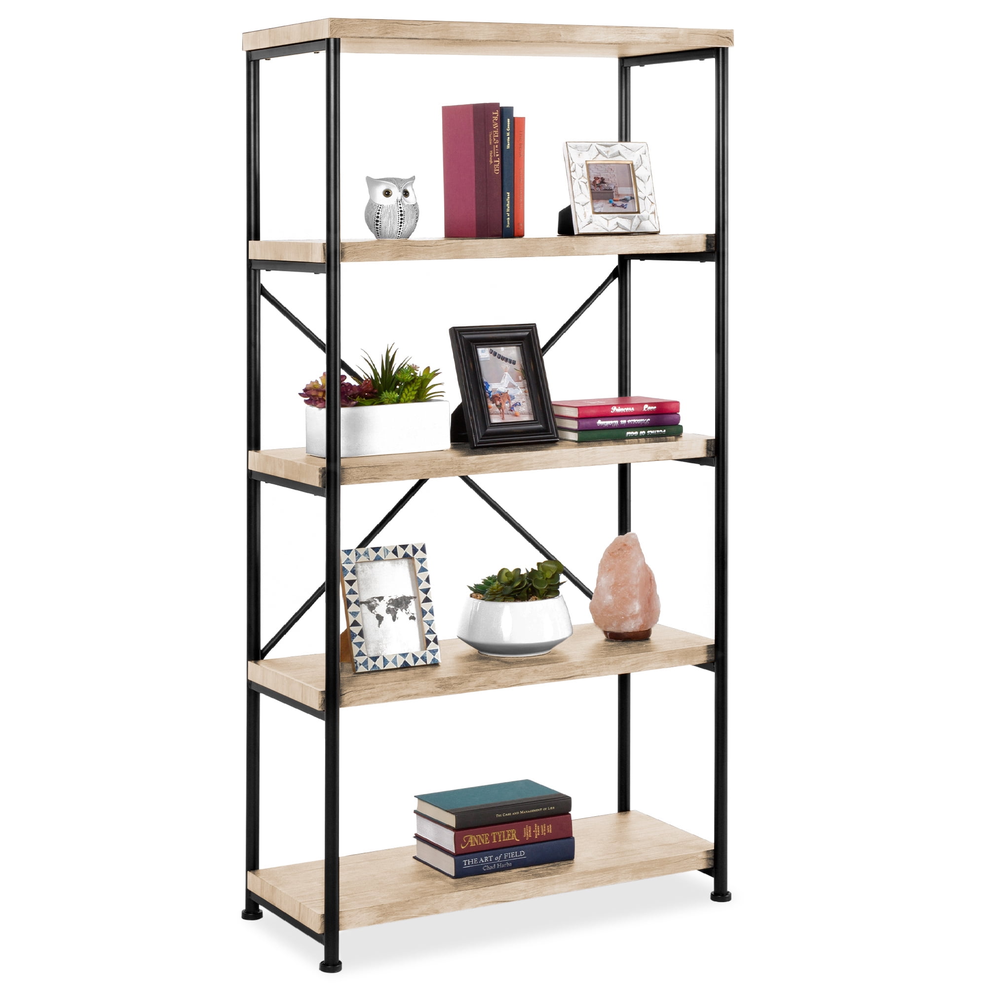 Best Choice Products 5Tier Rustic Industrial Bookshelf Display Decor