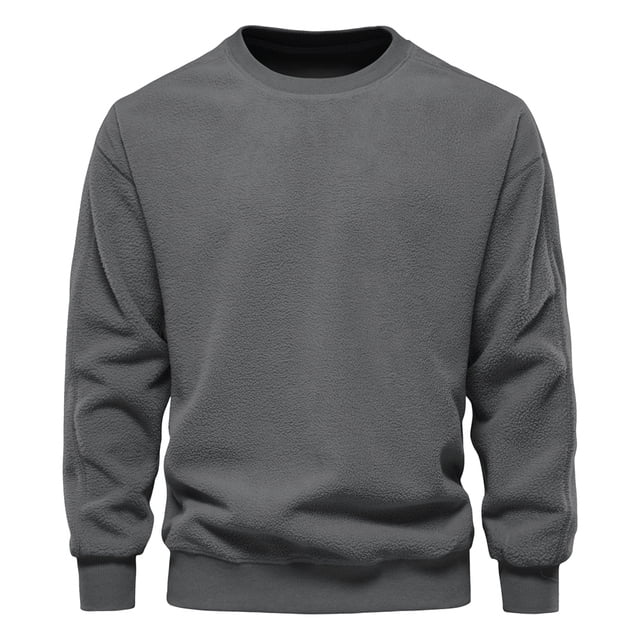 AIOPESON, sudaderas de gran tamaño de lana de cordero para hombre, sudadera de oso de peluche para amantes sólidos, suéter cálido para otoño e invierno AIOPESON Sudadera Poliéster