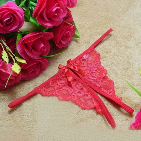 

G-String Tangas Women Sexy Panty T-back Crotchless Panties Bow Thong Nylon Ladies Underwear New