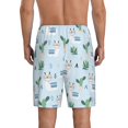 thumbnail image 2 of Mens Pajama Pants - Cartoon Funny Alpaca Cactus Blue Sleep Shorts Mens Pajama Shorts, Comfy Pj Pants for Mens Lounge Shorts, 2 of 5