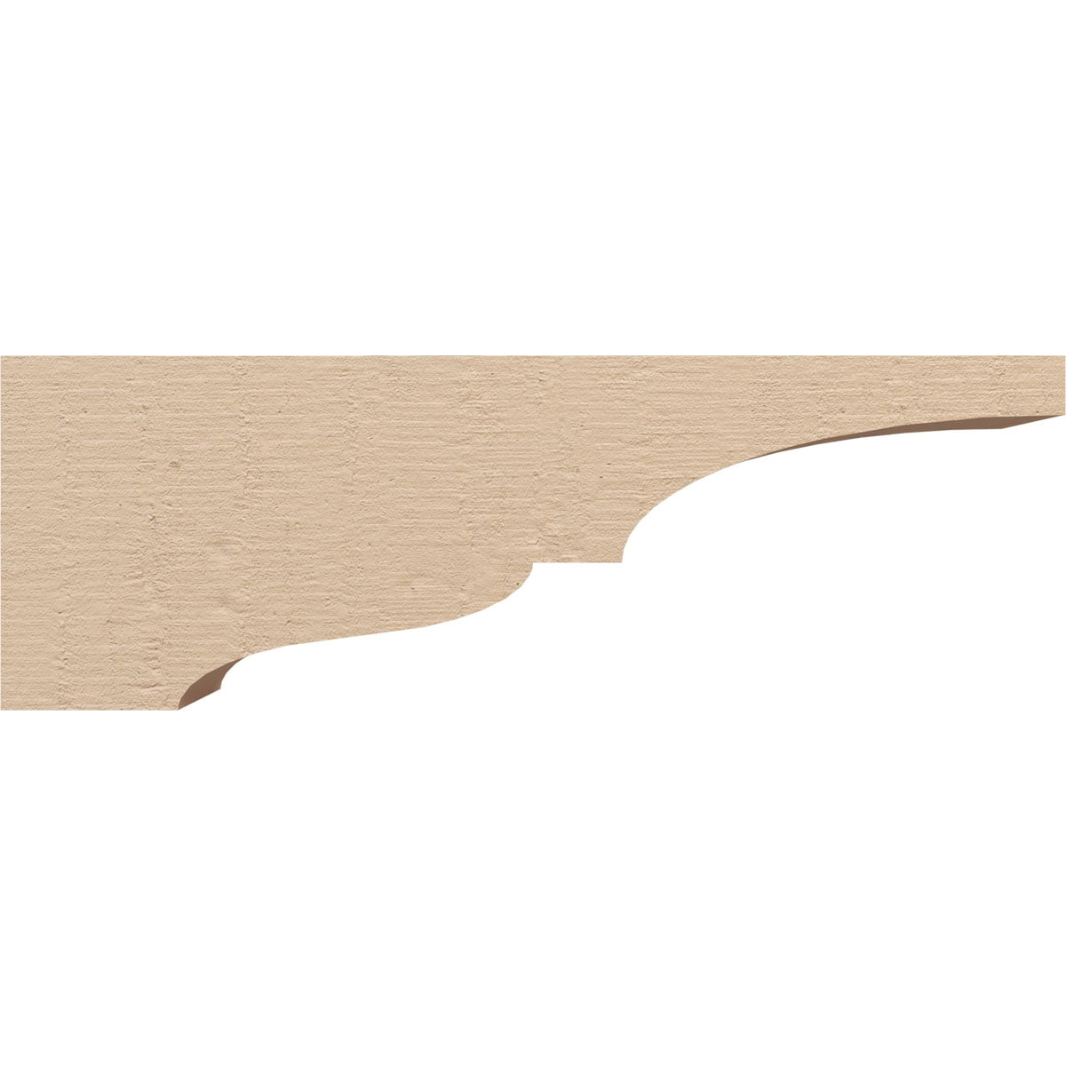 4"W x 24"D x 8"H Thin Asheboro Rough Cedar Woodgrain TimberThane Corbel, Primed Tan