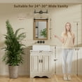 thumbnail image 3 of PAIHOME 18"x26" Brown Bathroom Mirror for Wall, Barn Door Solid Wood Frame Vanity Mirror - Farmhouse Decor, 3 of 11