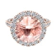 thumbnail image 4 of Morganite Engagement Rings 14K Rose Gold Halo Rings for Women 5.50 CT TW, 4 of 5