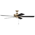 thumbnail image 2 of Craftmade  60" Super Pro Ceiling Fan Satin Brass w/ Black Walnut/Flat Black Blades - Pull Chain, 2 of 5