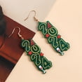 thumbnail image 2 of Pendientes verdes digitales de estilo banquete creativo de joyería navideña, pendientes de regalo de Año Nuevo para mujer, elementos de letras/números/texto, 2 of 6