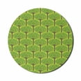 thumbnail image 1 of Leaves Mouse Pad for Computers, Cartoon Style Drawing of Orange Trees Blossom and Twigs Flora Pattern, Round Non-Slip Thick Rubber Modern Mousepad, 8" Round, Yellow Green Earth Yellow, by Ambesonne, 1 of 2
