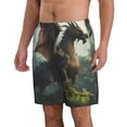 thumbnail image 2 of Fuzoiu Forest Stone-Colored Dragon Print Men's Beach Shorts,Men's Swim Trunks,Quick Dry Board Shorts with Pockets,Men's Bathing Suits for Surfing, Running, and Casual Wear-X-Large, 2 of 6